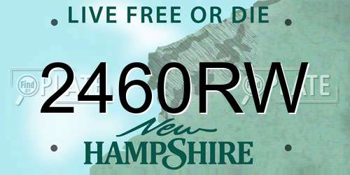 2460RW New Hampshire License Plate