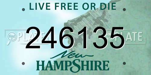 246135 New Hampshire License Plate