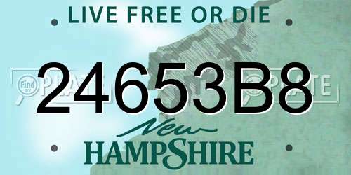 24653B8 New Hampshire License Plate