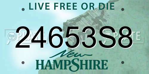 24653S8 New Hampshire License Plate