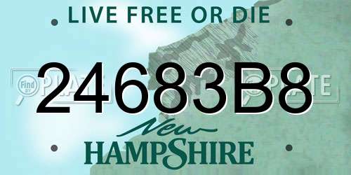24683B8 New Hampshire License Plate