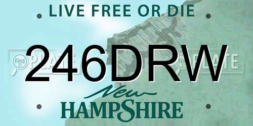 246DRW New Hampshire License Plate