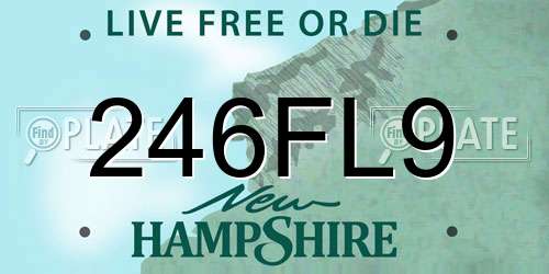 246FL9 New Hampshire License Plate