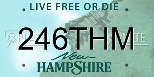 246THM New Hampshire License Plate