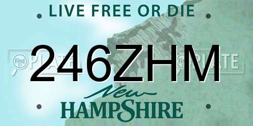 246ZHM New Hampshire License Plate
