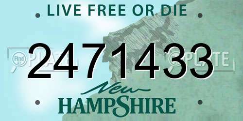 2471433 New Hampshire License Plate