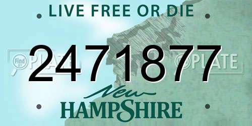 2471877 New Hampshire License Plate