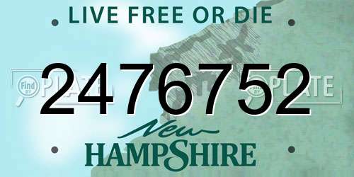 2476752 New Hampshire License Plate