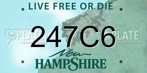 247C6 New Hampshire License Plate