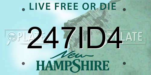 247ID4 New Hampshire License Plate