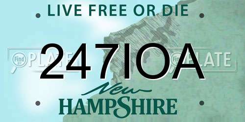 247IOA New Hampshire License Plate