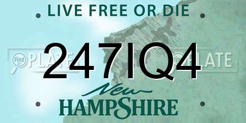 247IQ4 New Hampshire License Plate