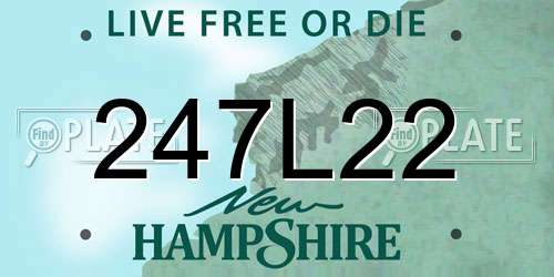 247L22 New Hampshire License Plate