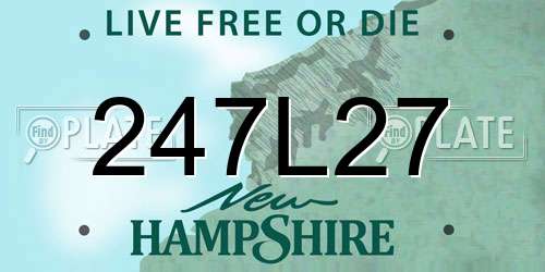 247L27 New Hampshire License Plate