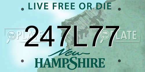 247L77 New Hampshire License Plate