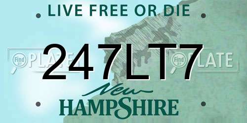 247LT7 New Hampshire License Plate
