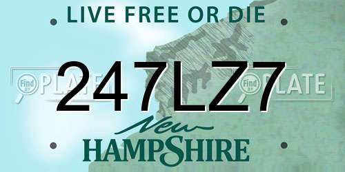 247LZ7 New Hampshire License Plate