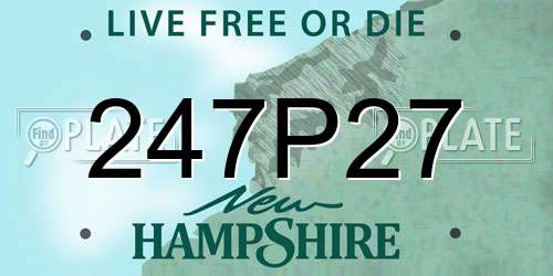 247P27 New Hampshire License Plate