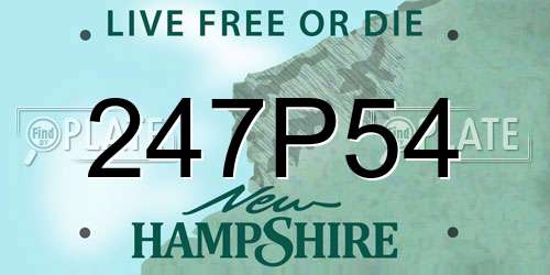 247P54 New Hampshire License Plate