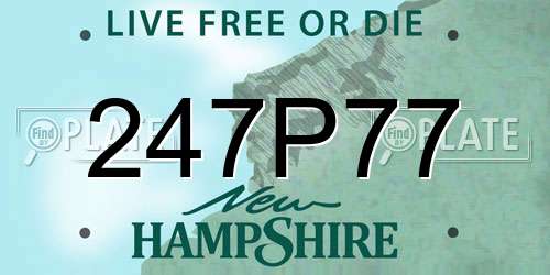 247P77 New Hampshire License Plate