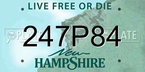 247P84 New Hampshire License Plate