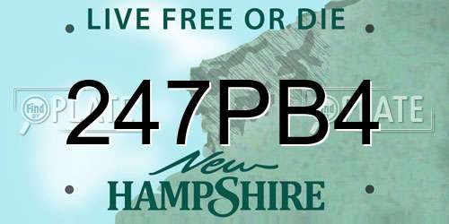 247PB4 New Hampshire License Plate