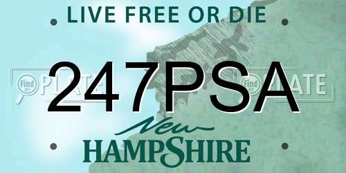 247PSA New Hampshire License Plate