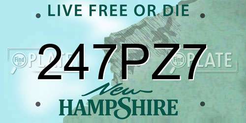 247PZ7 New Hampshire License Plate