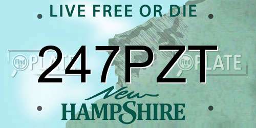 247PZT New Hampshire License Plate