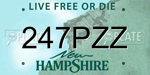 247PZZ New Hampshire License Plate
