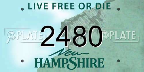 2480 New Hampshire License Plate