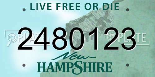 2480123 New Hampshire License Plate