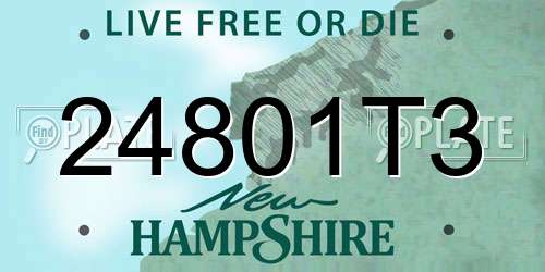 24801T3 New Hampshire License Plate
