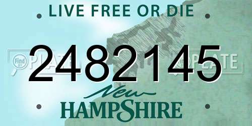 2482145 New Hampshire License Plate