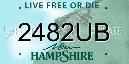 2482UB New Hampshire License Plate