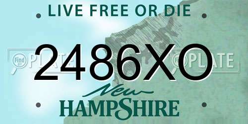2486XO New Hampshire License Plate