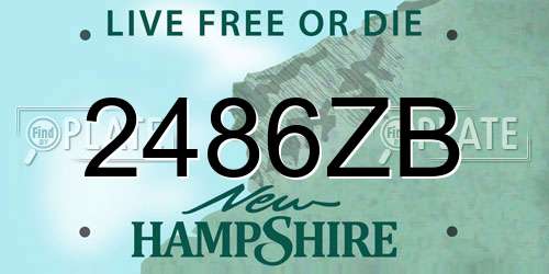 2486ZB New Hampshire License Plate