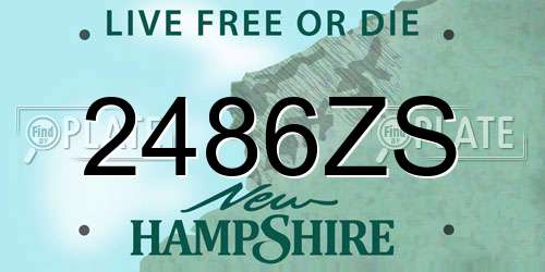2486ZS New Hampshire License Plate