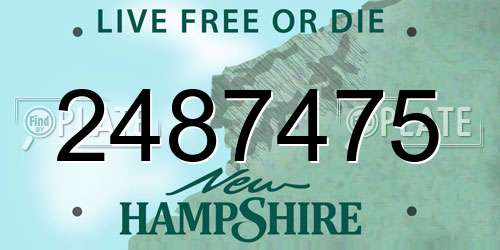 2487475 New Hampshire License Plate