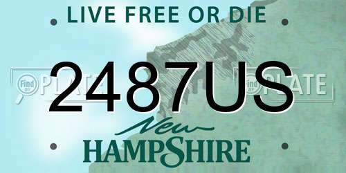 2487US New Hampshire License Plate