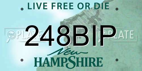 248BIP New Hampshire License Plate