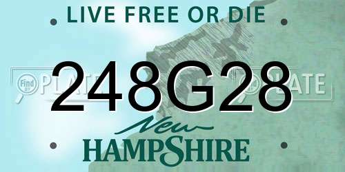 248G28 New Hampshire License Plate