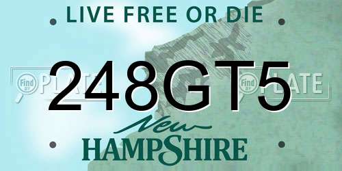 248GT5 New Hampshire License Plate