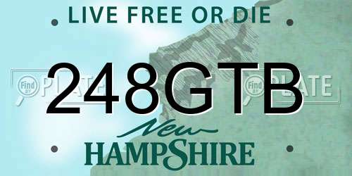 248GTB New Hampshire License Plate