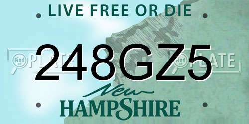 248GZ5 New Hampshire License Plate