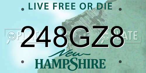 248GZ8 New Hampshire License Plate