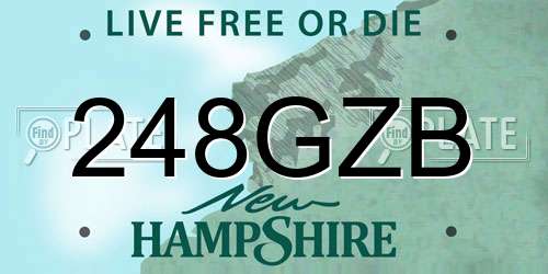 248GZB New Hampshire License Plate