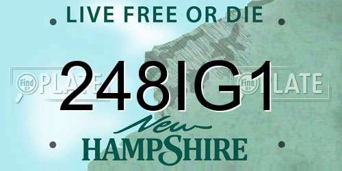 248IG1 New Hampshire License Plate