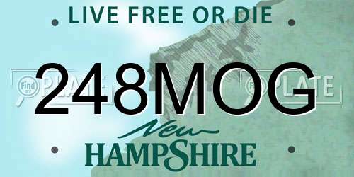 248MOG New Hampshire License Plate