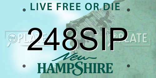248SIP New Hampshire License Plate
